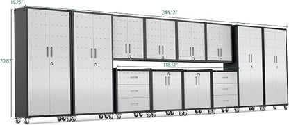 12-Piece Heavy Duty Steel Garage Cabinet System | All-in-One Modular Garage - Image 2