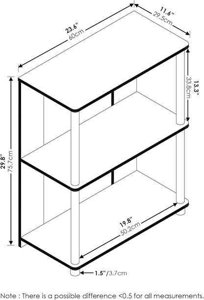 Furinno Jaya Simple Design 3-Tier Bookcase/Bookshelf/Display Rack - Image 3