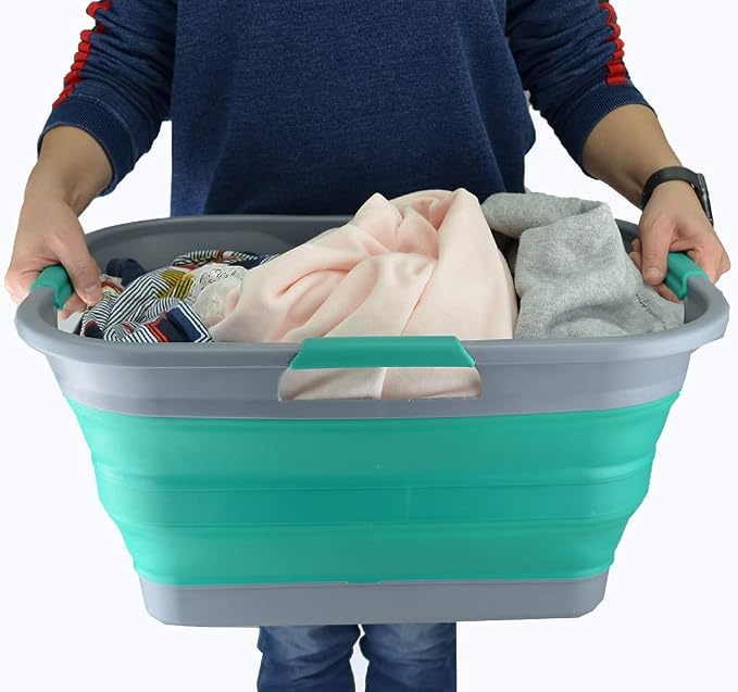SAMMART 30L Collapsible Plastic Laundry Basket - Image 7