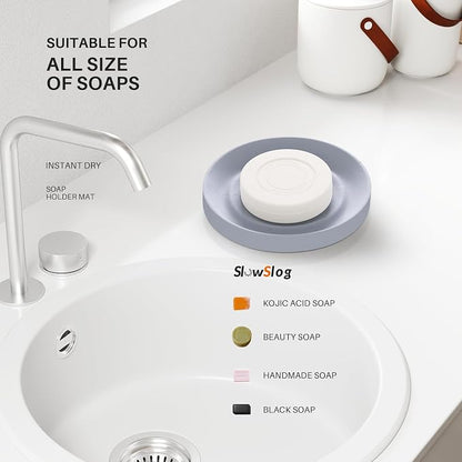 Diatomite Soap Dish Holder, Water Absorbent Stone Soap Dish, Quick Dry Stone - Image 2
