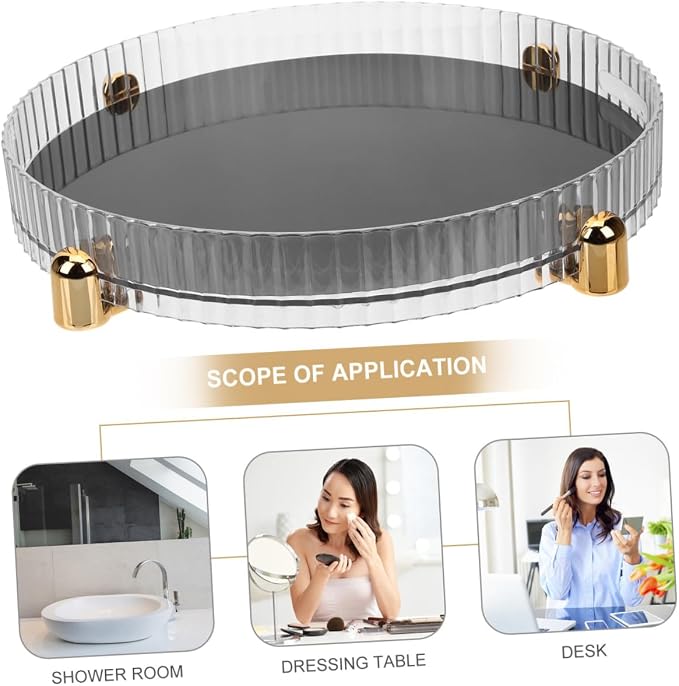 Garneck Large Capacity Rotating Makeup Organizer Tray Spinning Cosmetic Storage - Image 3