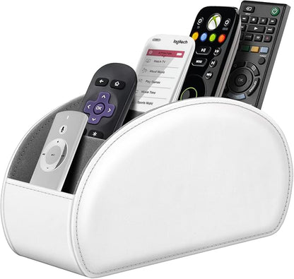 FINTIE Remote Control Holder, 5 Compartments Vegan Leather TV Remoter Caddy by Fintie