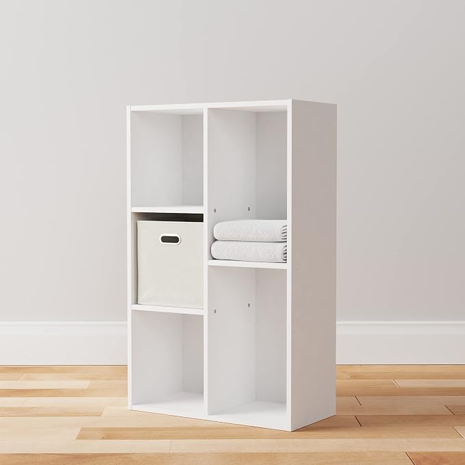 Amazon Basics 5 Cube Storage Organizer Bookcase, Sturdy Shelves - Image 8