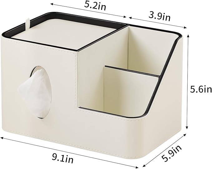 PU Leather Square Tissue Box Cover - Image 4