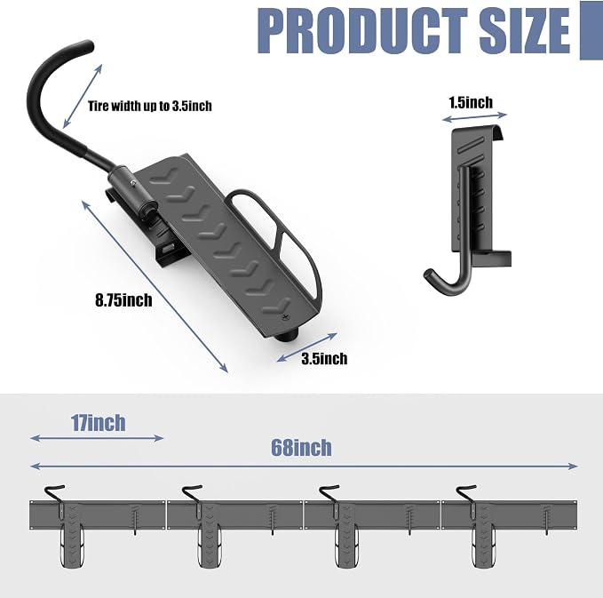 WALMANN Wall Mounted Swivel Bike Rack - Image 4