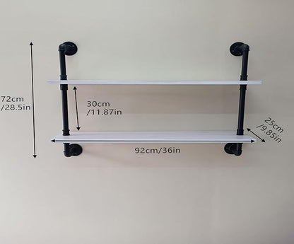 HDDFER Floating Bookshelf Bathroom Shelves Over Toilet Industrial Pipe Shelving - Image 2