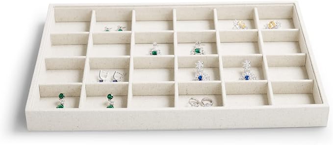 Oirlv Stackable 12 Girds Jewelry Trays Jewelry Storage Tray Showcase Display - Image 4
