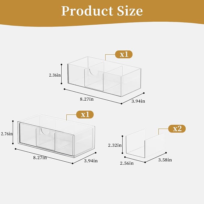 2 Tier Medicine Cabinet Organizer and Storage, Stackable Bathroom Medicine - Image 2