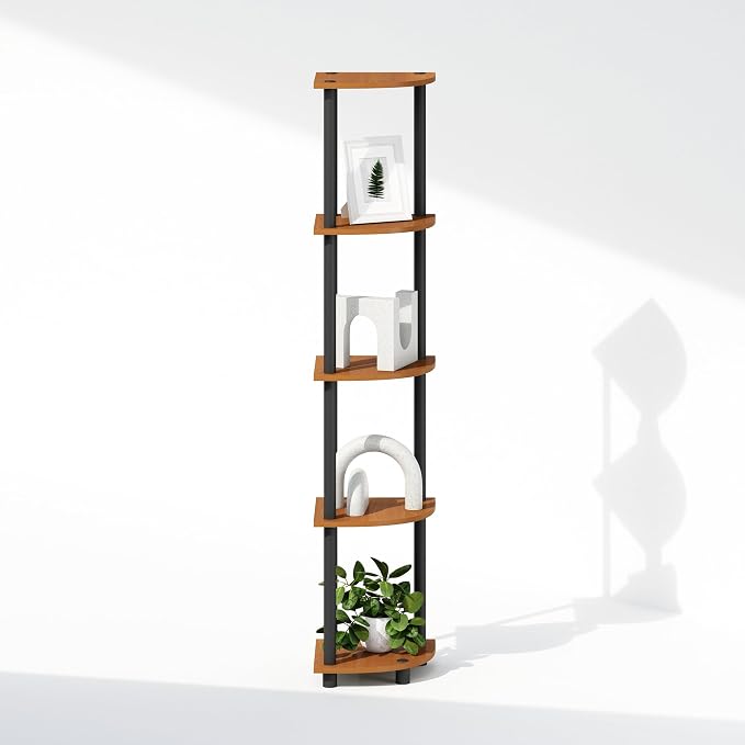 Furinno Turn-N-Tube Storage Shelves, 5-Tier Book Shelf, Corner Shelf, Toolless - Image 8