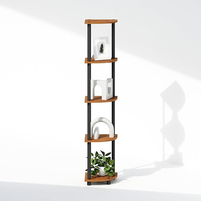 Furinno Turn-N-Tube Storage Shelves, 5-Tier Book Shelf, Corner Shelf - Image 6
