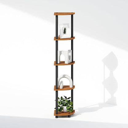 Furinno Turn-N-Tube Storage Shelves, 5-Tier Book Shelf, Corner Shelf - Image 6