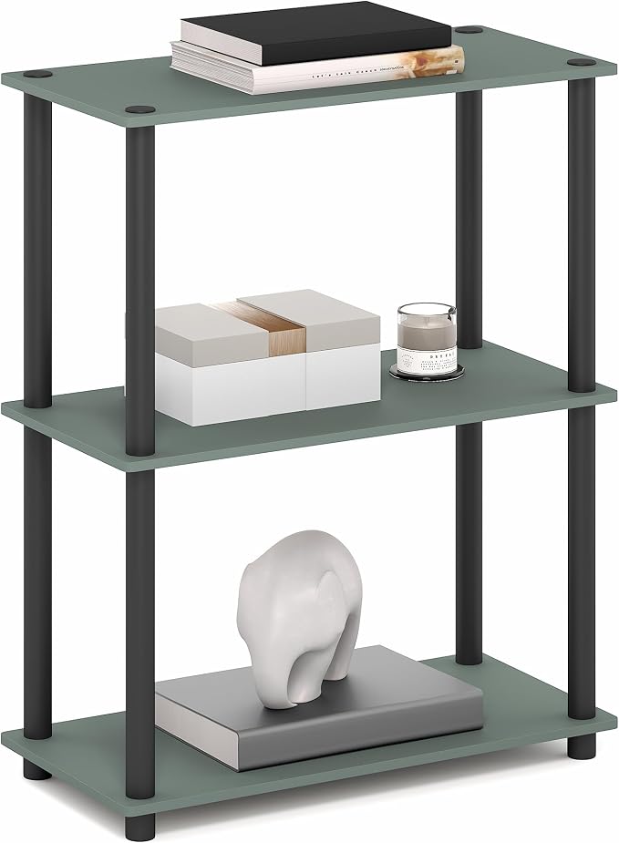Furinno Turn-N-Tube Storage Shelves, 3-Tier Book Shelf, Corner Shelf, Toolless - Image 3