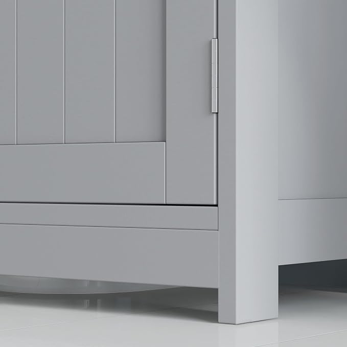 kleankin 23.5" Pedestal Sink Storage Cabinet, Freestanding Bathroom Under Sink - Image 9