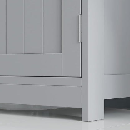 kleankin 23.5" Pedestal Sink Storage Cabinet, Freestanding Bathroom Under Sink - Image 9