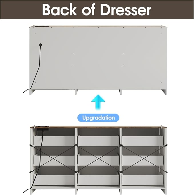 Fameill Dresser for Bedroom, 9 Drawer Wide Dresser Organizer - Image 3