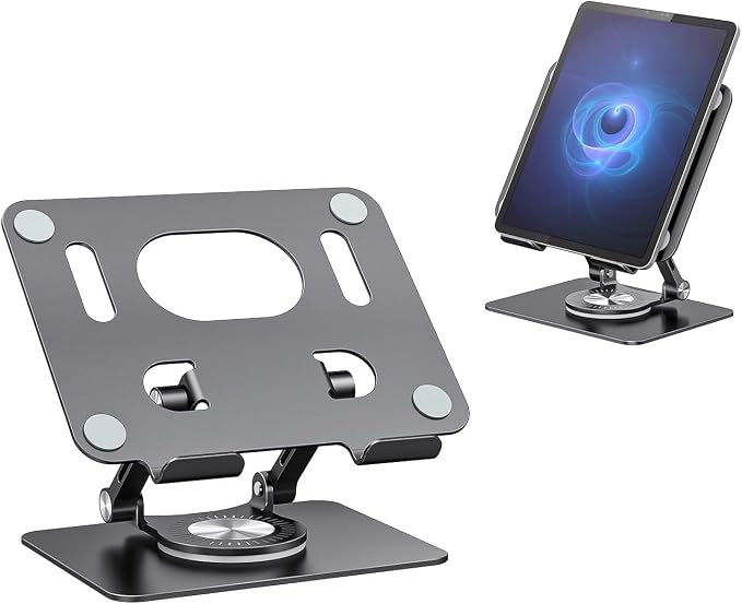Swivel Tablet Stand with 360 Rotating Base, Adjustable Holder by JOIOT