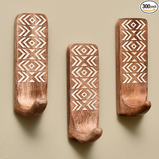 Indian Shelf 300 Pieces Bulk Wood Adhesive Wall Hooks – Wholesale Boho Peel and by IndianShelf