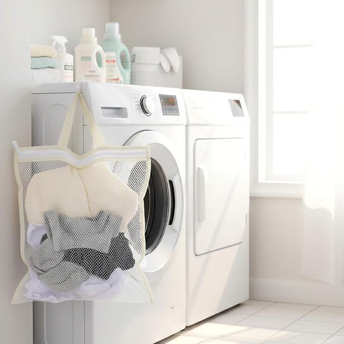 2 Pcs Small Mesh Laundry Bags for Delicates, Hanging Lingerie Wash Bags - Image 7
