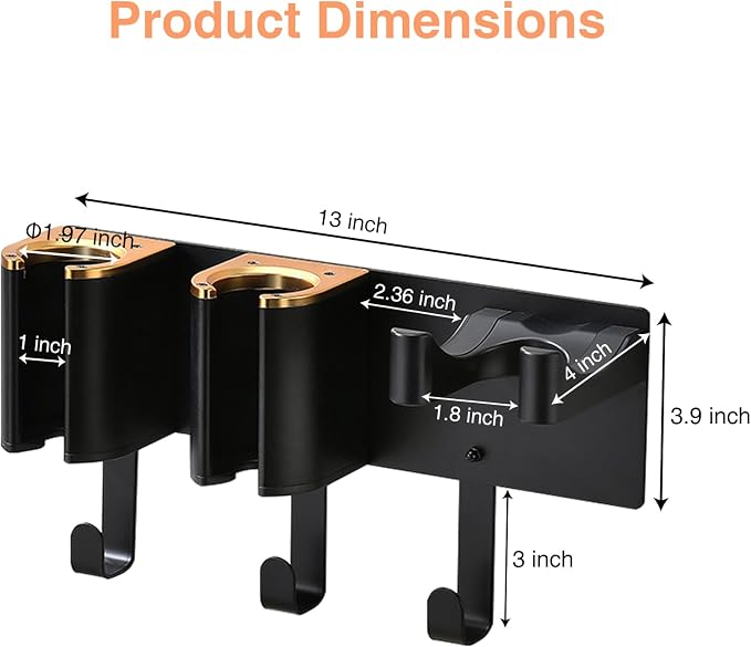 Hair Tool Organizer Wall Mount, Hair Dryer Curling iron Organizer, Flat Iron - Image 7