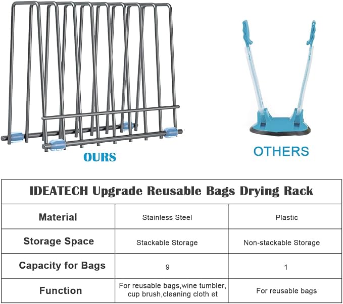 IDEATECH Reusable Silicone Bags Rack, Drying Rack - Image 4