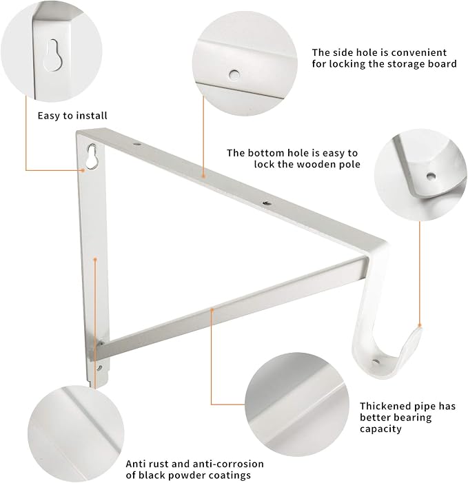 Heavy Duty Closet Shelf and Rod Brackets - Image 3