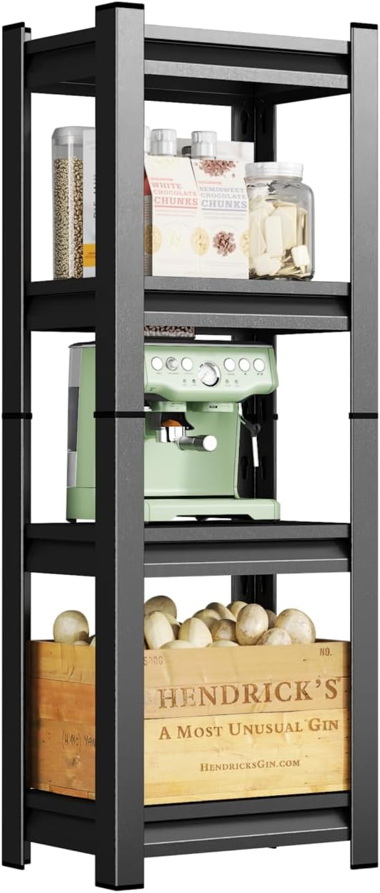 4-Tier Metal Storage Shelves, Adjustable Heavy Duty Shelving Units, Kitchen by Beaunatixx