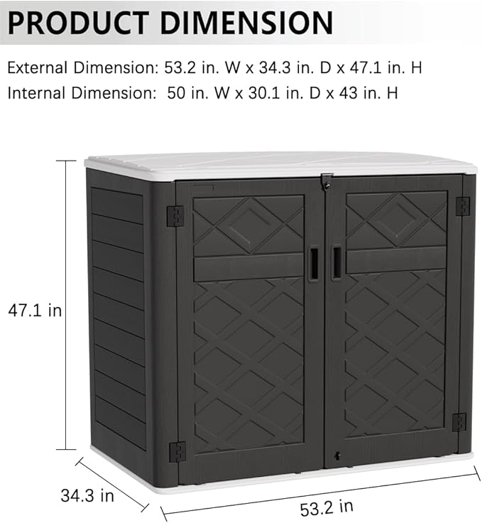 KINYING Larger Outdoor Storage Shed Weather Resistance, Resin Sheds & Outdoor - Image 5