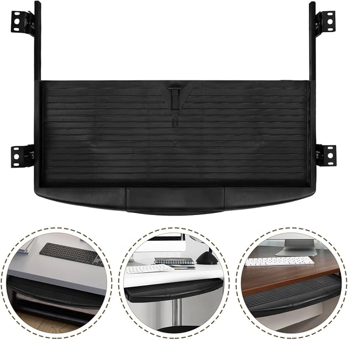 Under Desk Keyboard Tray with Adjustable Height, Ergonomic Slide-Out Keyboard - Image 7