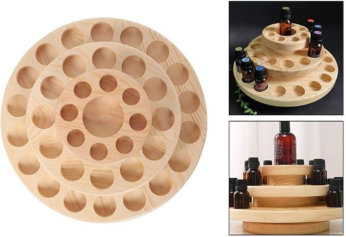 Hapivida Wooden Essential Oil Display Stand, 3-Tier 39 Slots Essential Oil - Image 3