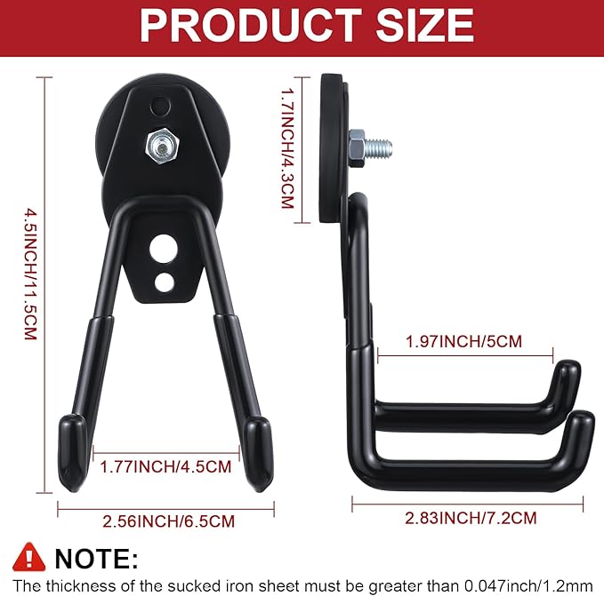 Landhoow Large Magnetic Hooks Heavy Duty Garage Magnet Hooks Strong Storage - Image 2