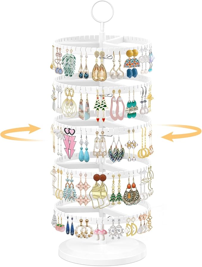 EsLuker.ly Earring Holder Organizer Rotating Stud Display Tree Rack, 5 Tier | by EsLukerly