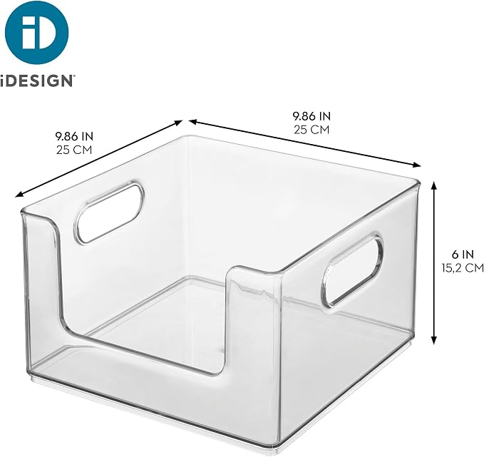 iDesign Stackable Clear Open Front Storage Bin, Easy Access Organizer - Image 4