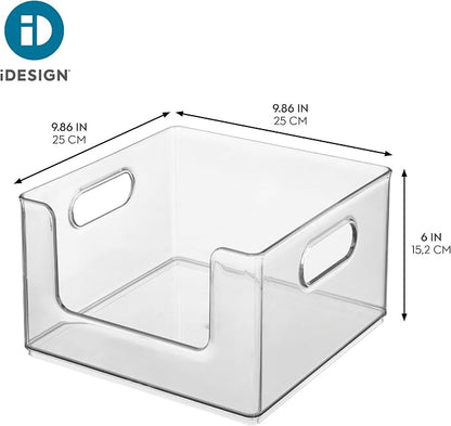 iDesign Stackable Clear Plastic Open Front Storage Bin, Easy Access Organizer - Image 4