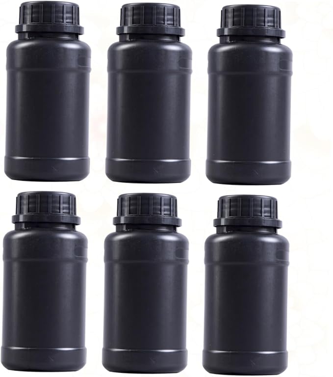 GLEAVI 6pcs Black Plastic Storage Bottles - Image 2