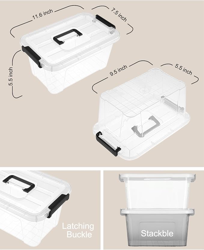 NUMIFUN 7Qt Plastic Storage Bins - Image 3