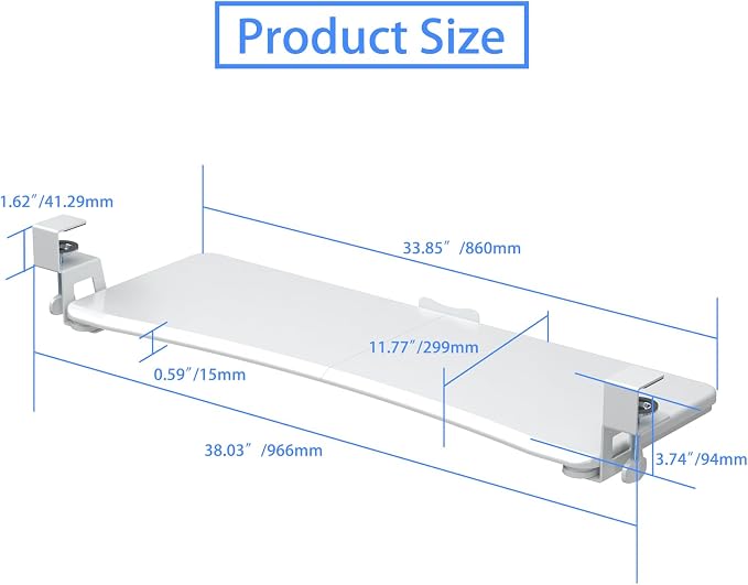 suptek Large Keyboard Tray Under Desk Pull Out - Image 6