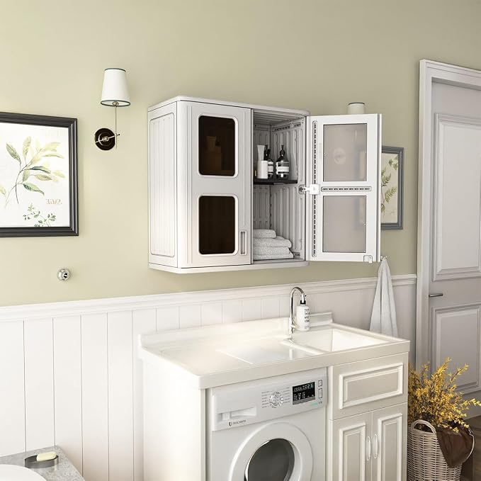 KINYING Outdoor Storage Cabinet Waterproof, Resin Garage and Laundry Room Wall - Image 2