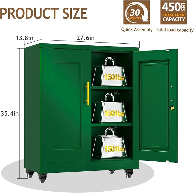 pozdeg 35" Metal Storage Cabinet - Image 2