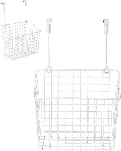 Spectrum Large Over Cabinet Door Organizer White Wire Storage Basket by Unknown