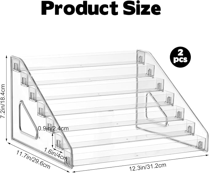 2 Pack 7 Tier Earring Display Stand Acrylic Earring Holder Organizer Holds 4 - Image 2