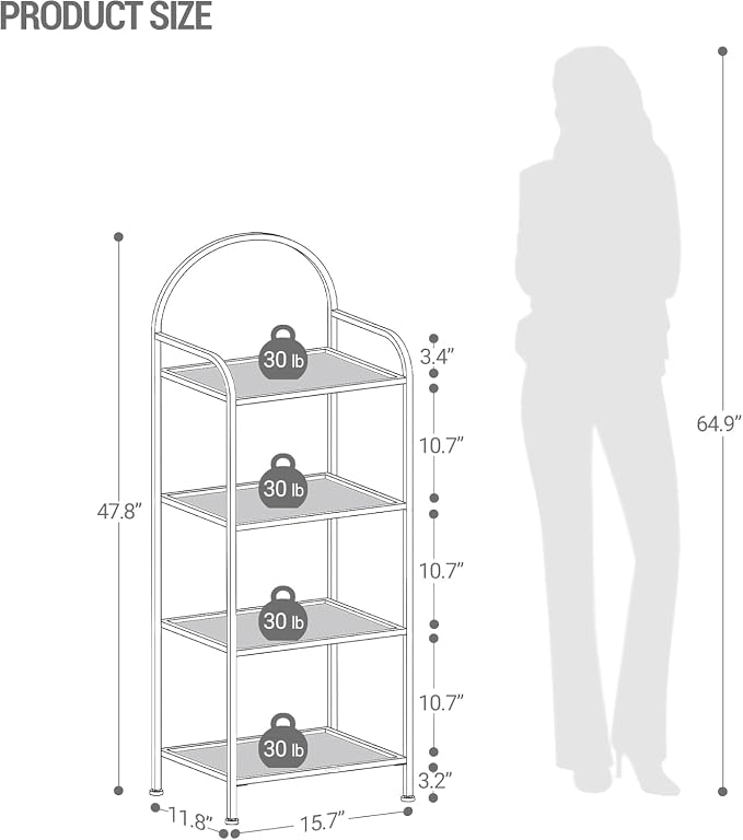 Hzuaneri Bookcase Bookshelf, Tempered Glass Bookshelves | Slim Shelving Unit - Image 2