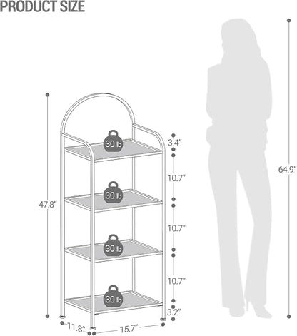 Hzuaneri Bookcase Bookshelf, Tempered Glass Bookshelves | Slim Shelving Unit - Image 2