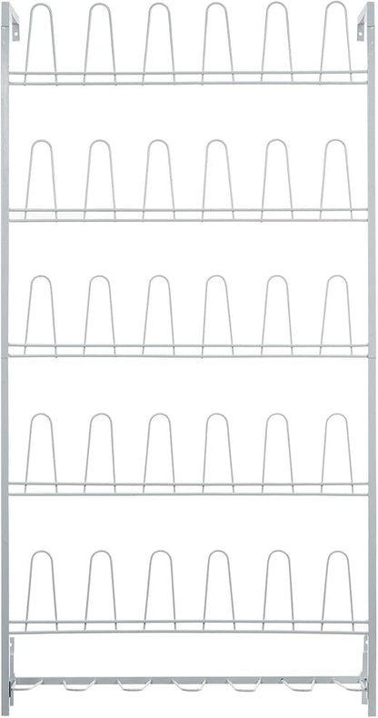 MyGift Modern Matte White Metal Wall Shoe Rack in Closet, Mudroom and Entryway - Image 7