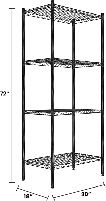 Quantum Storage Systems RWR72-1830LDBK Adjustable Wire Black Epoxy 4 Shelves - Image 2
