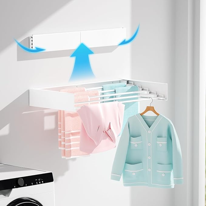 Wall Mounted Clothes Drying Rack, Extending Laundry Rack, Wall Mount Laundry - Image 7