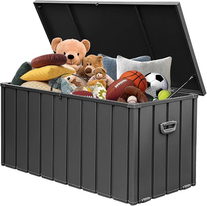 Domi 100 Gallon Deck Box, Metal Outdoor Storage Box by domioutdoorliving