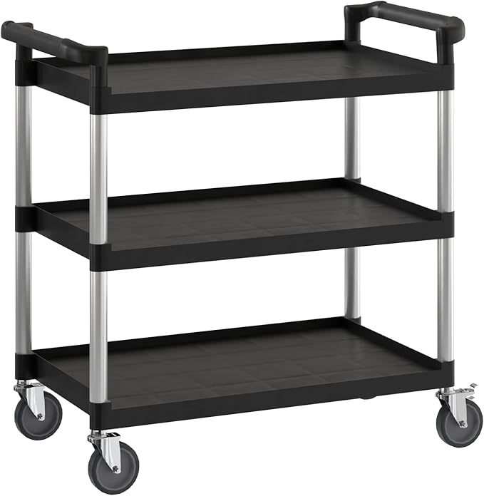 Black Utility/Bussing Cart by Krollen+Industrial