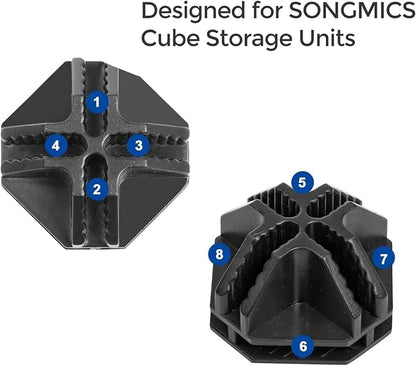 SONGMICS Plastic Connectors for DIY Wire Cube Storage Unit, 20 Pieces, ABS - Image 3
