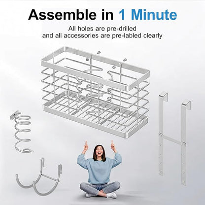 Sevenblue Hair Tool Organizer, 3-in-1 Universal Hair Dryer Holder, Adjustable - Image 5