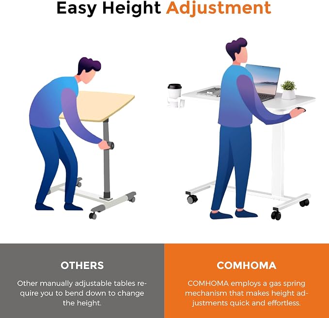 COMHOMA Adjustable Overbed Bedside Table - Image 9